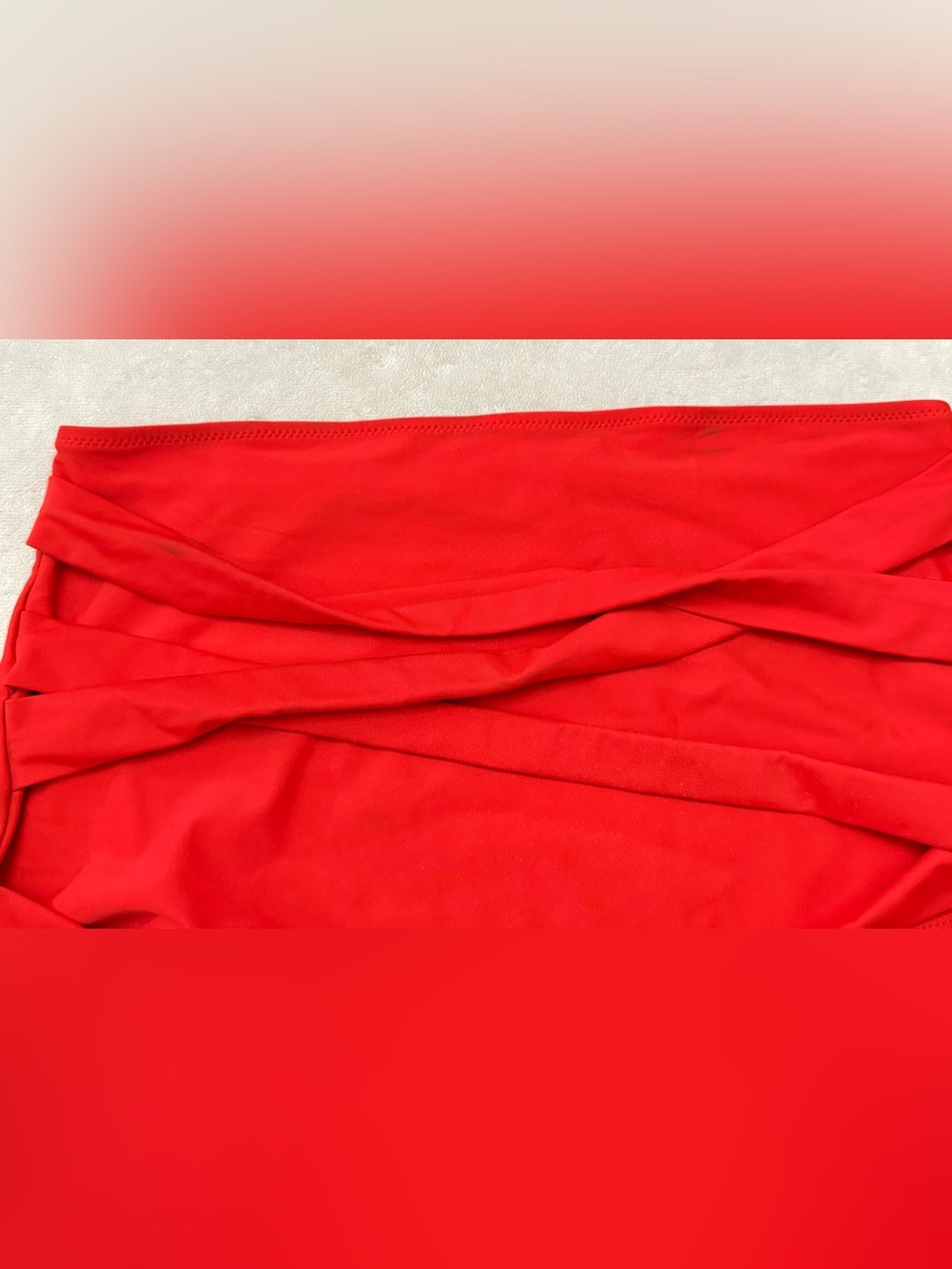 Women’s XL Two Piece Bikini Swimsuit Red High Waist Stripe Halter Bathing Suit - Picture 5 of 9